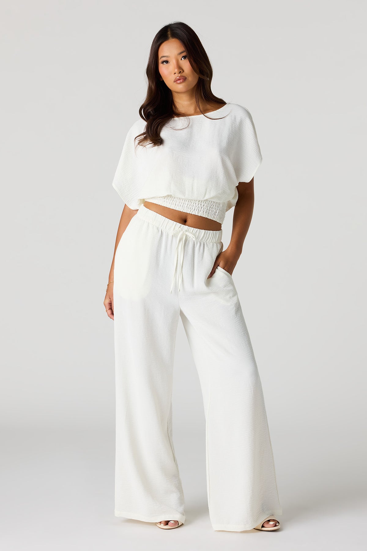 Alt View 3. Cinched Waist Top - White
