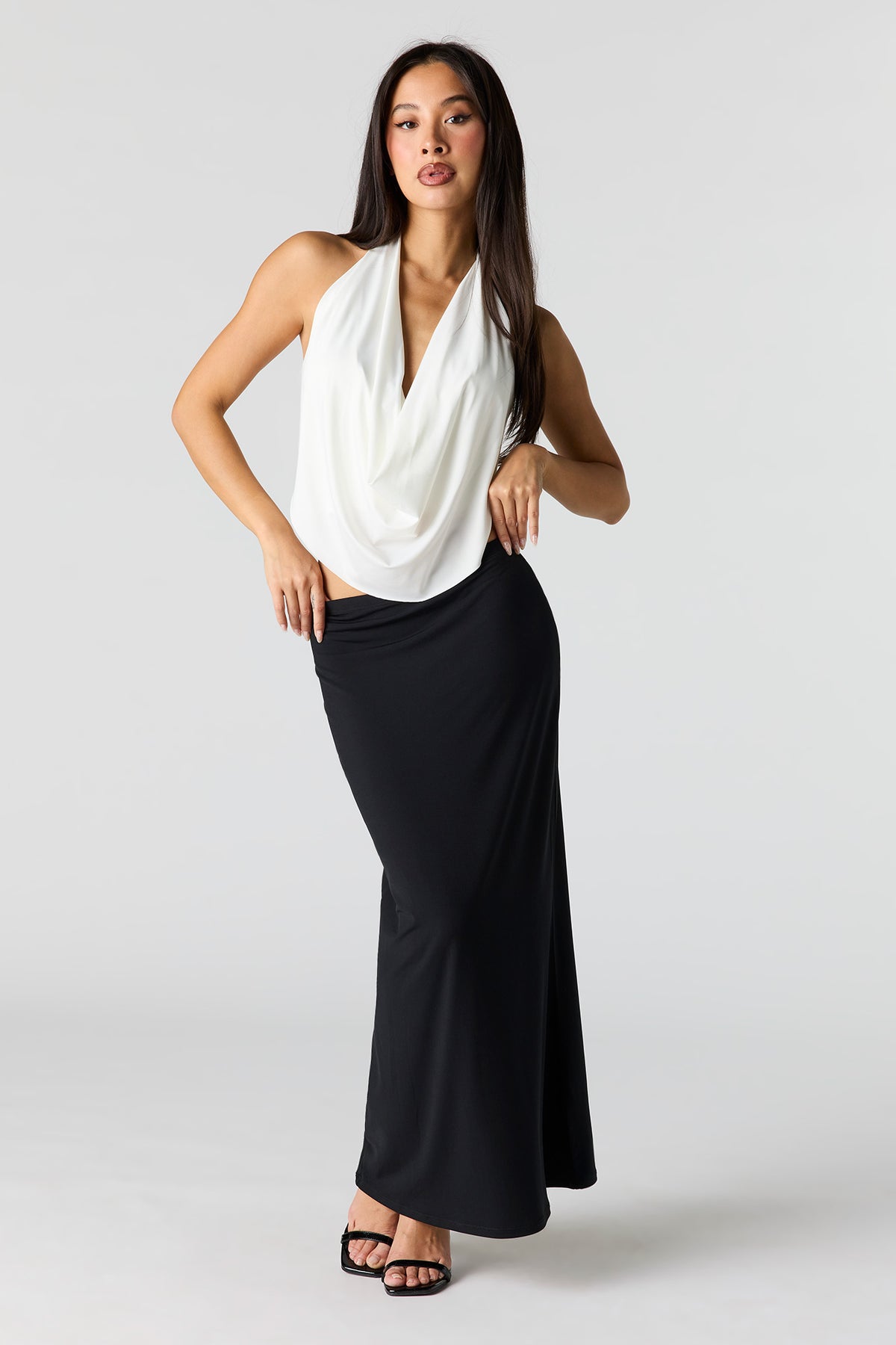 Alt View 3. Cowl Neck Top - White