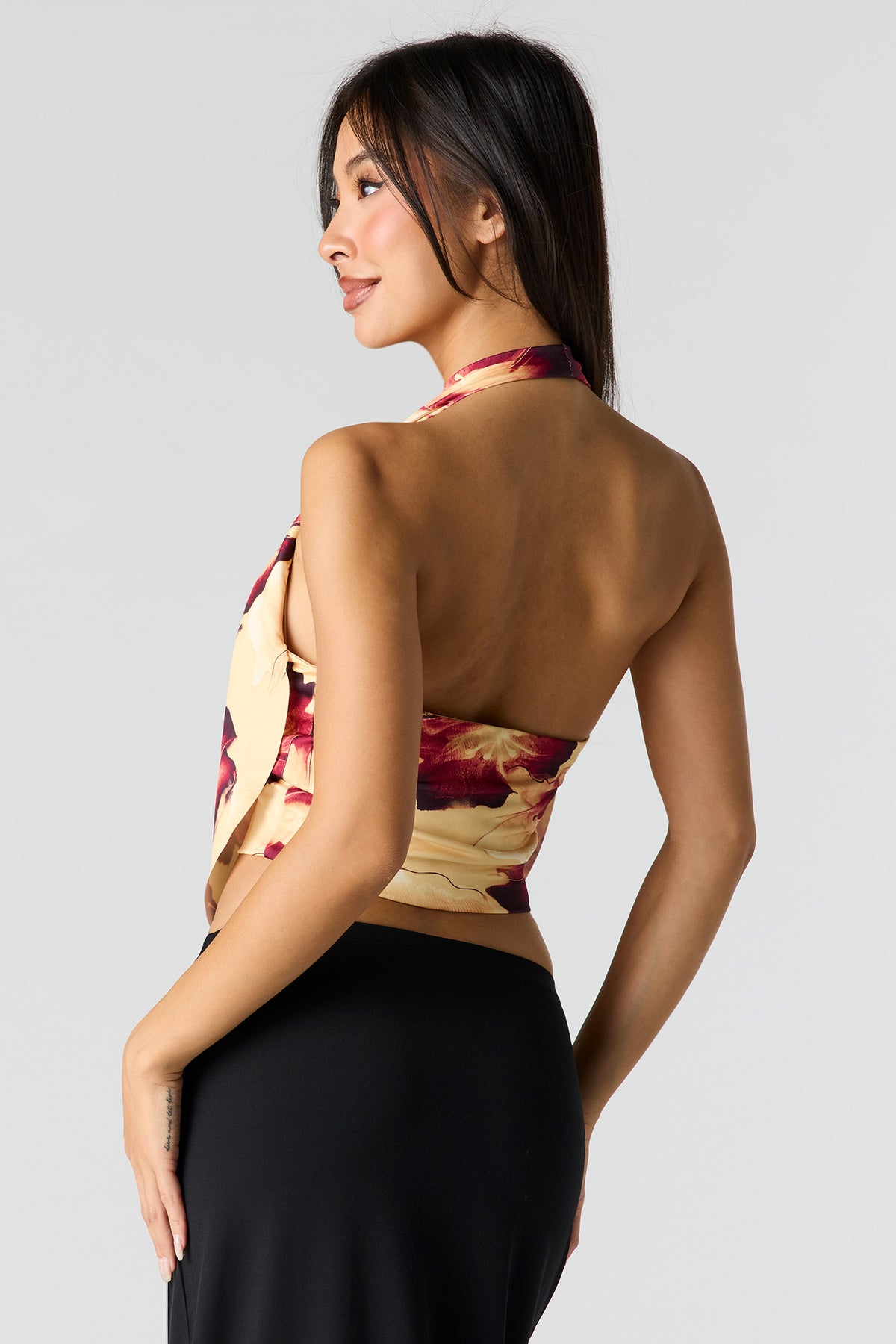 Alt View 2. Cowl Neck Top - Yellow