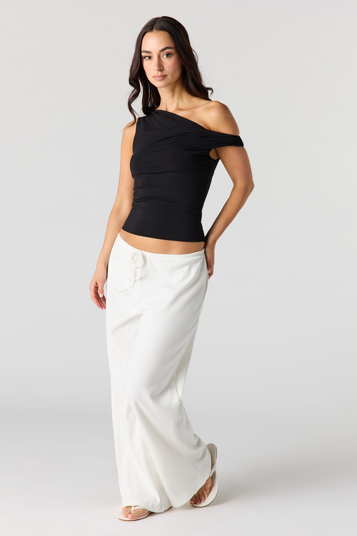 Alt View 3. Ruched Twist Strap Tank - Black