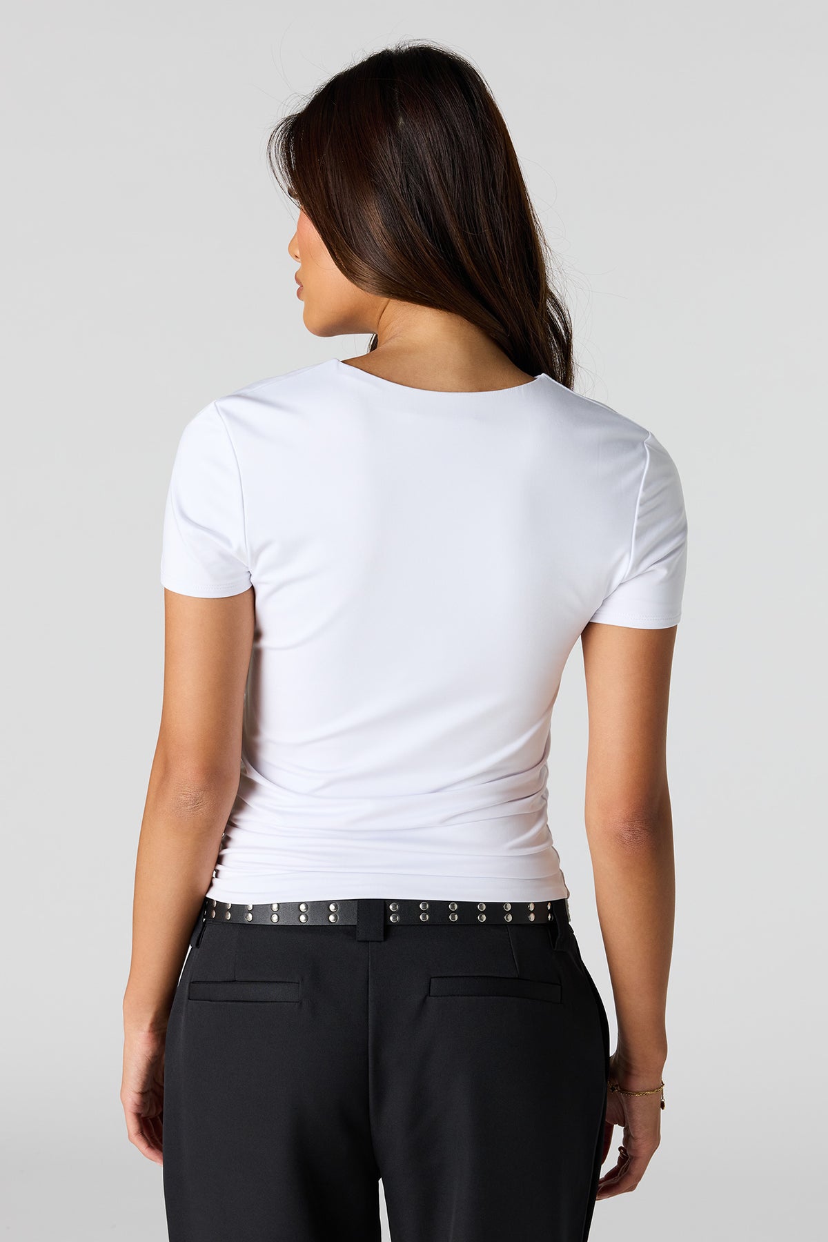 Alt View 2. Contour Crewneck T-Shirt - White