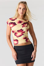 Contour Metal Cuff One Shoulder Top