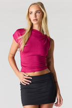Contour Metal Cuff One Shoulder Top