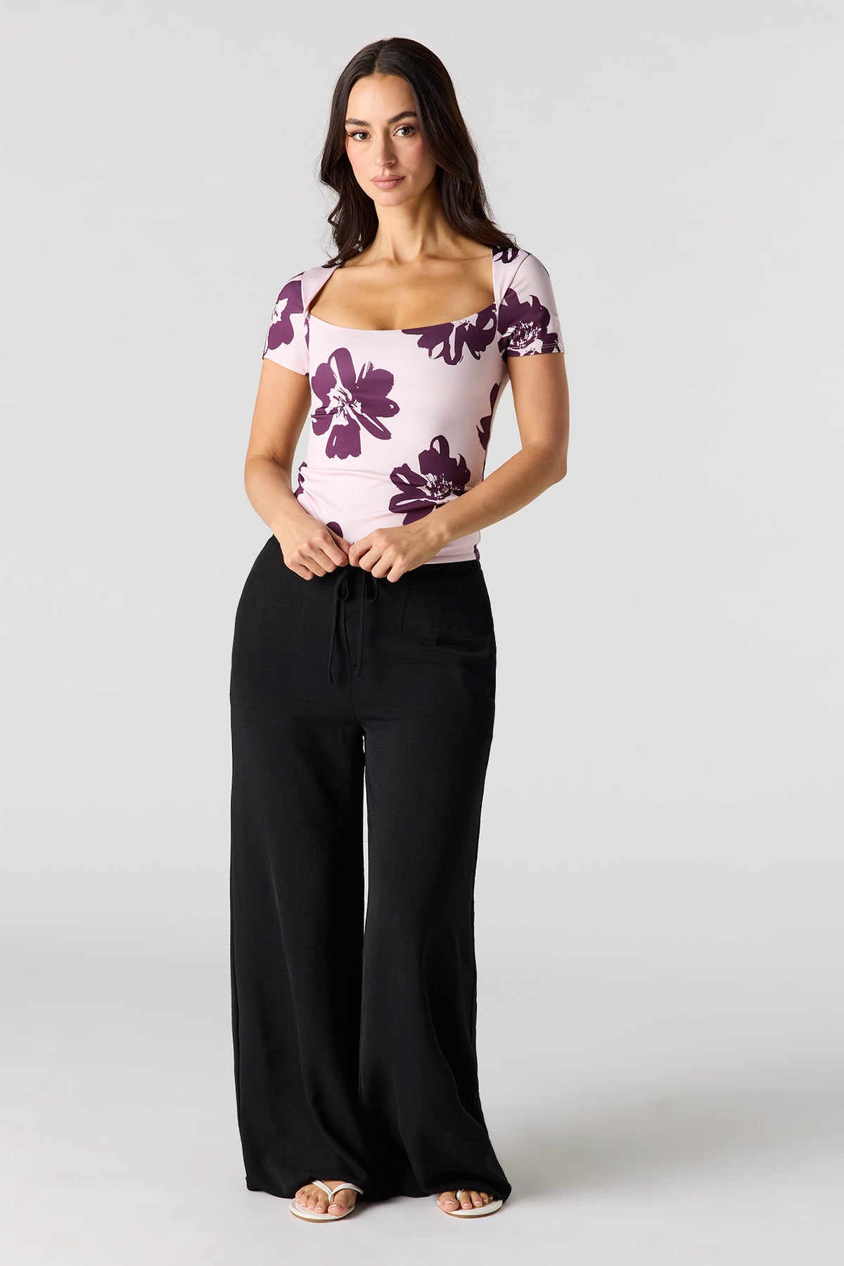 Alt View 3. Contour Scoop Neck T-Shirt - Lilac