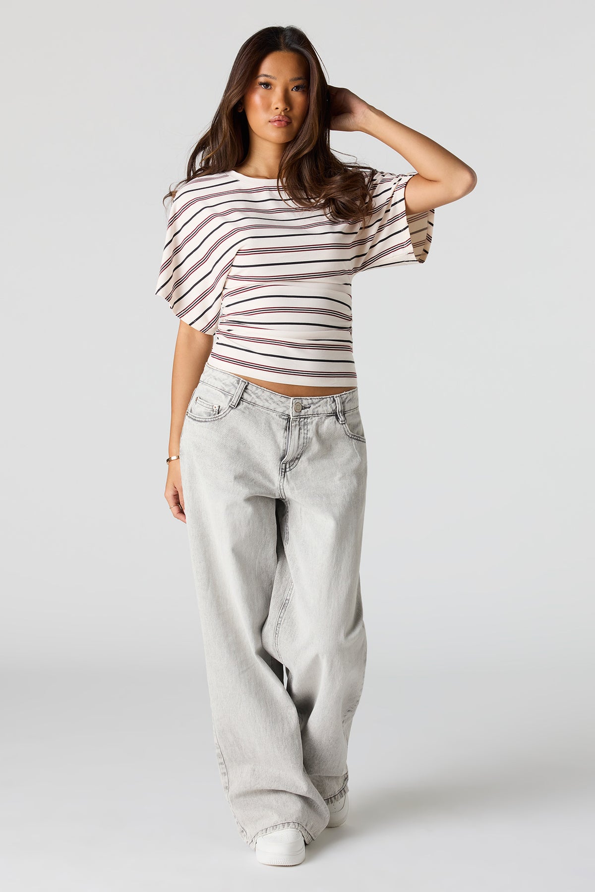 Alt View 3. Contour Cinched Short Sleeve Top - Ivory