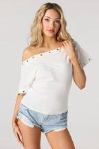 Eyelet Off Shoulder Top