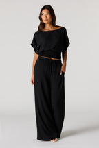Wide Leg Drawstring Pant