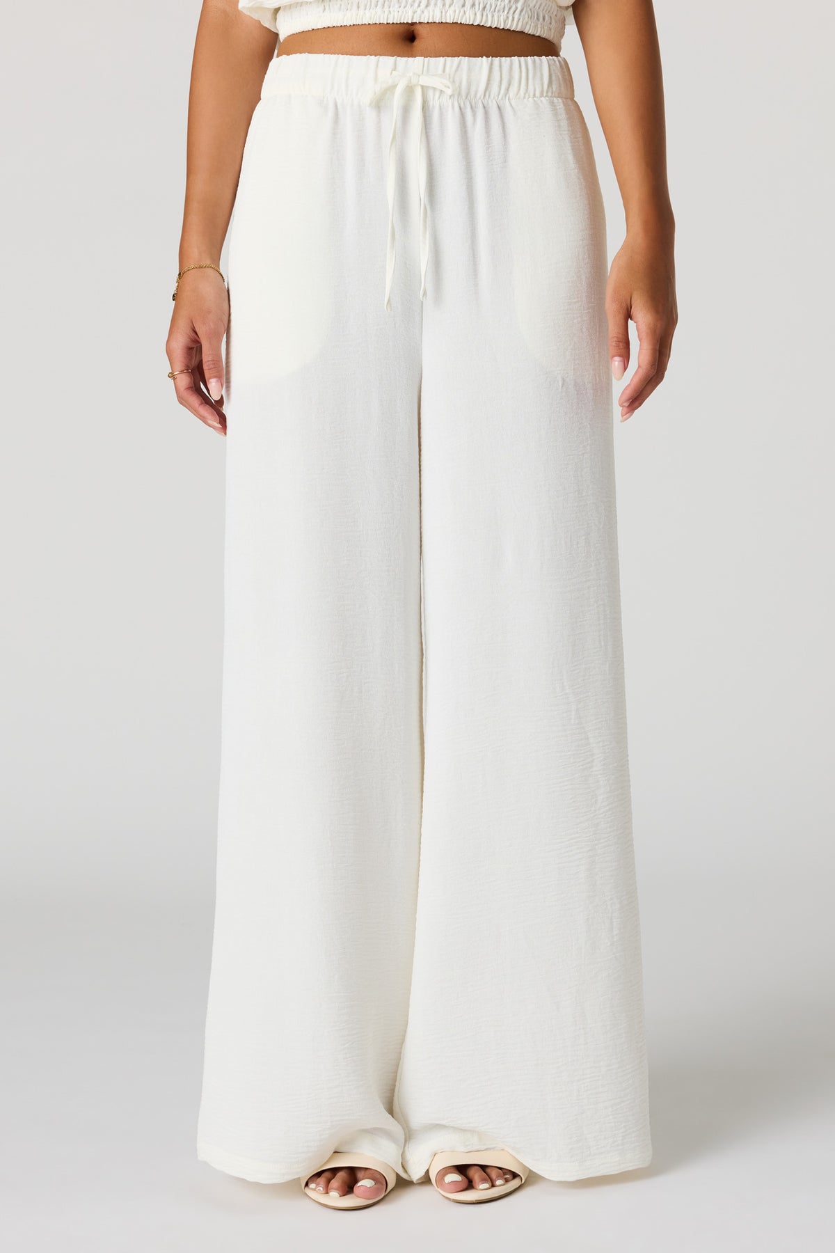 Vue alternative 2. Pantalon à jambe large avec taille coulissante