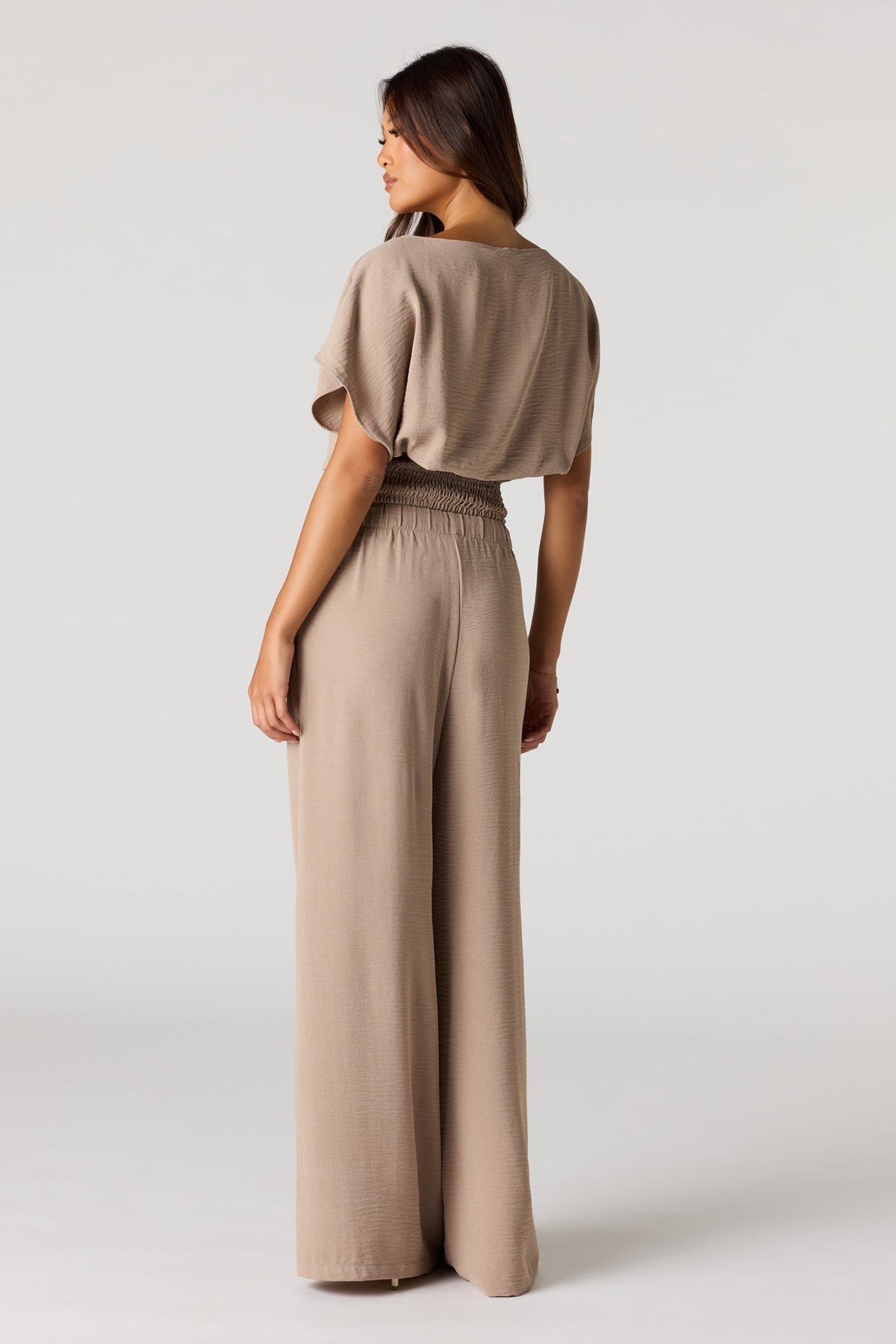 Alt View 3. Wide Leg Drawstring Pant - Cream