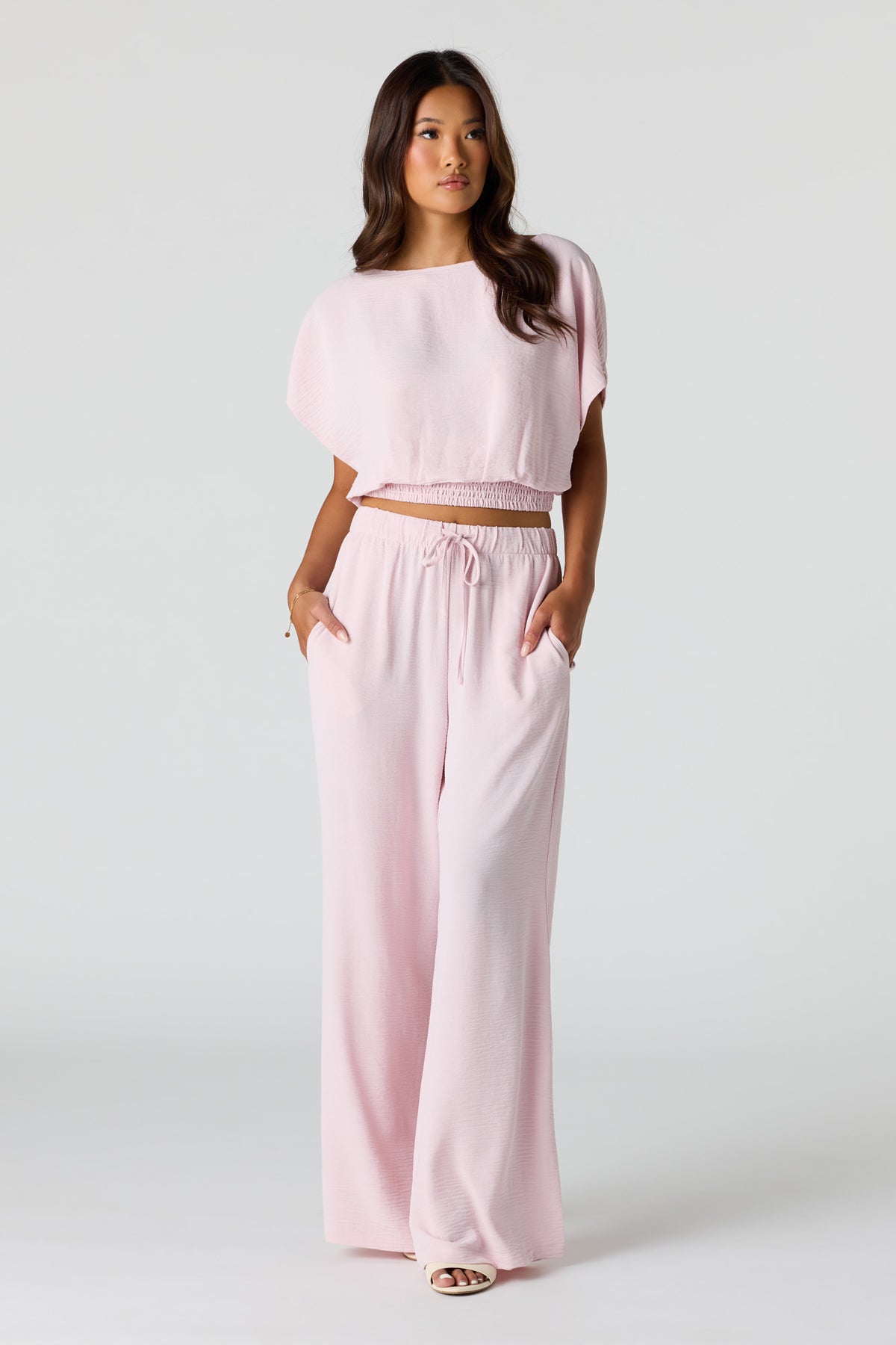 Wide Leg Drawstring Pant - Lilac