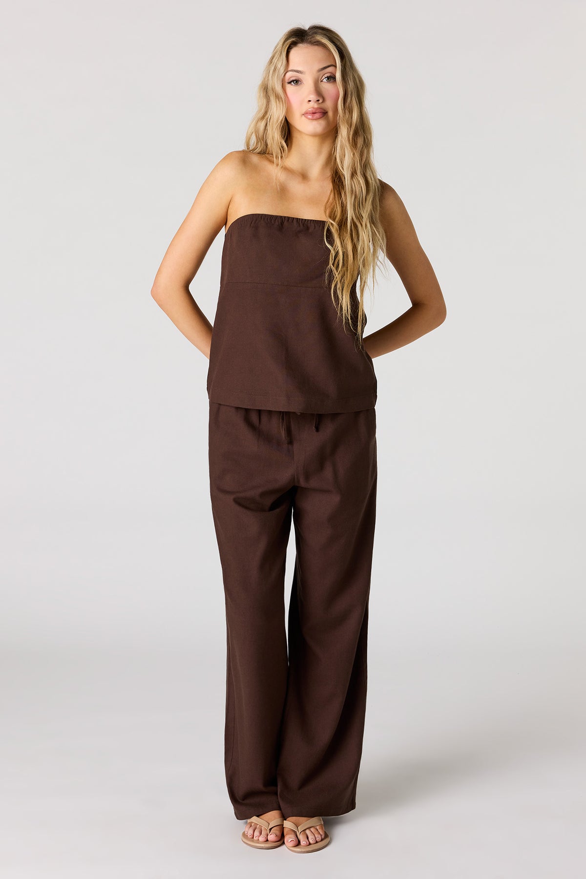 Wide Leg Pant - Brown