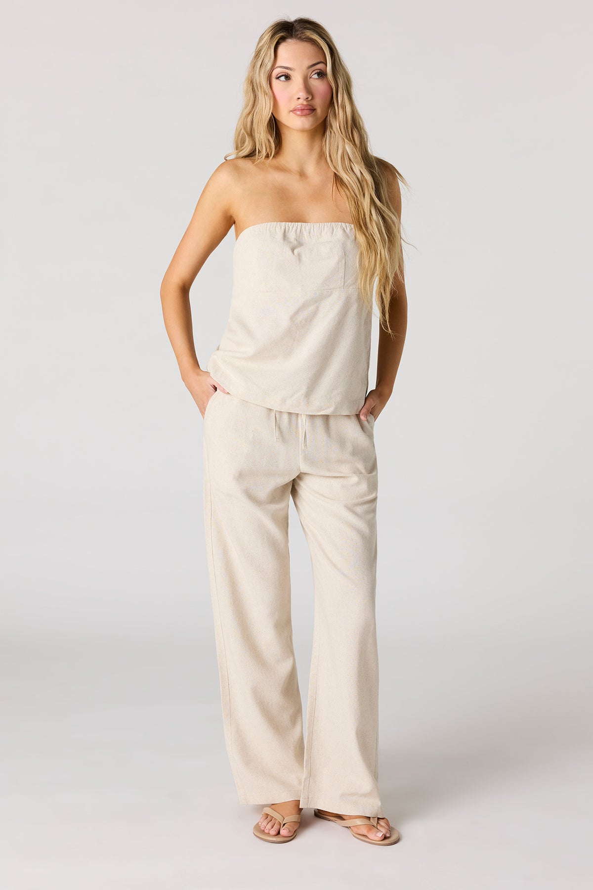 Alt View 4. Wide Leg Pant - Natural