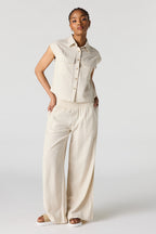 Linen-Blend Wide Leg Pant