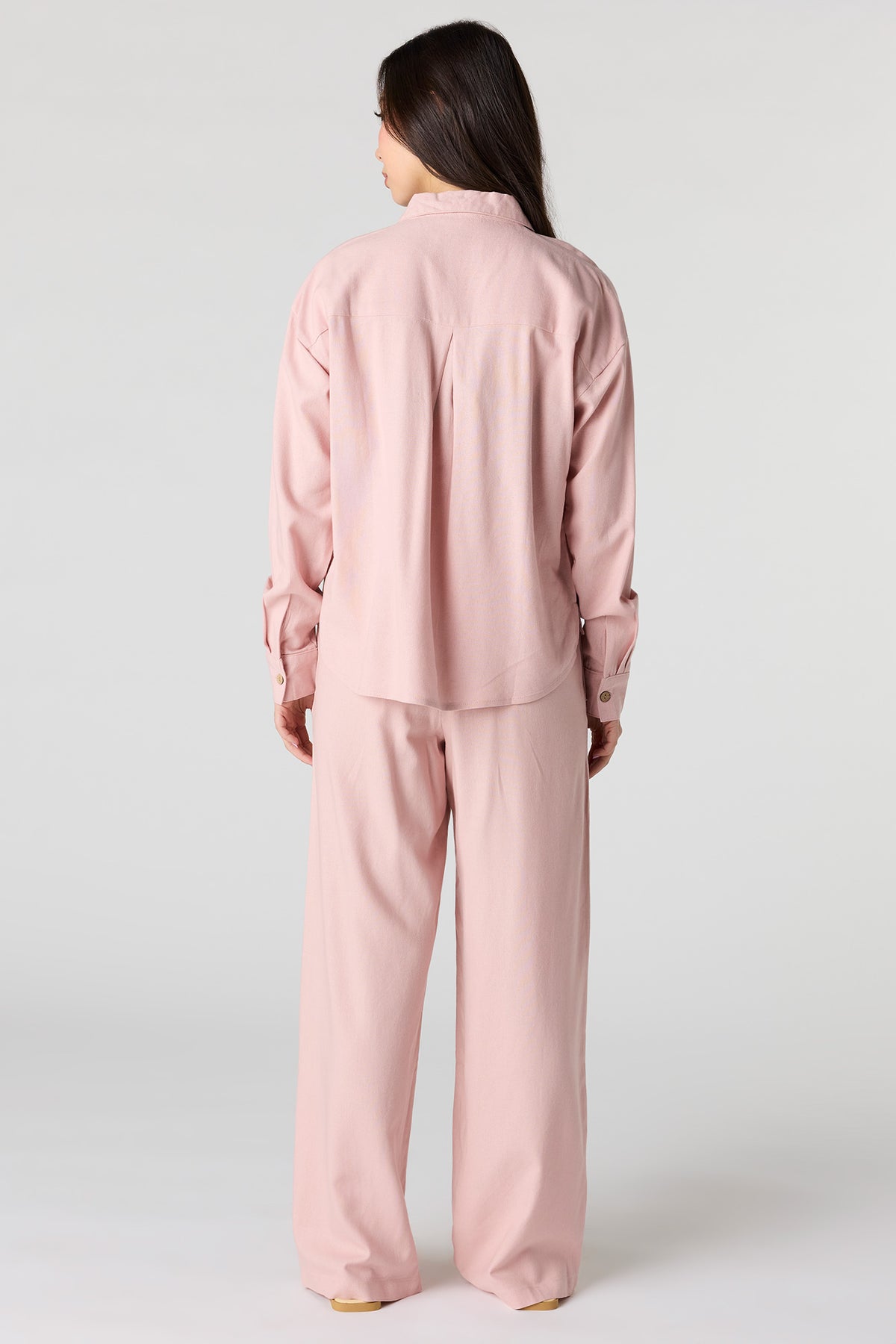 Vue alternative 3. Pantalon à jambe large en mélange de lin avec taille coulissante