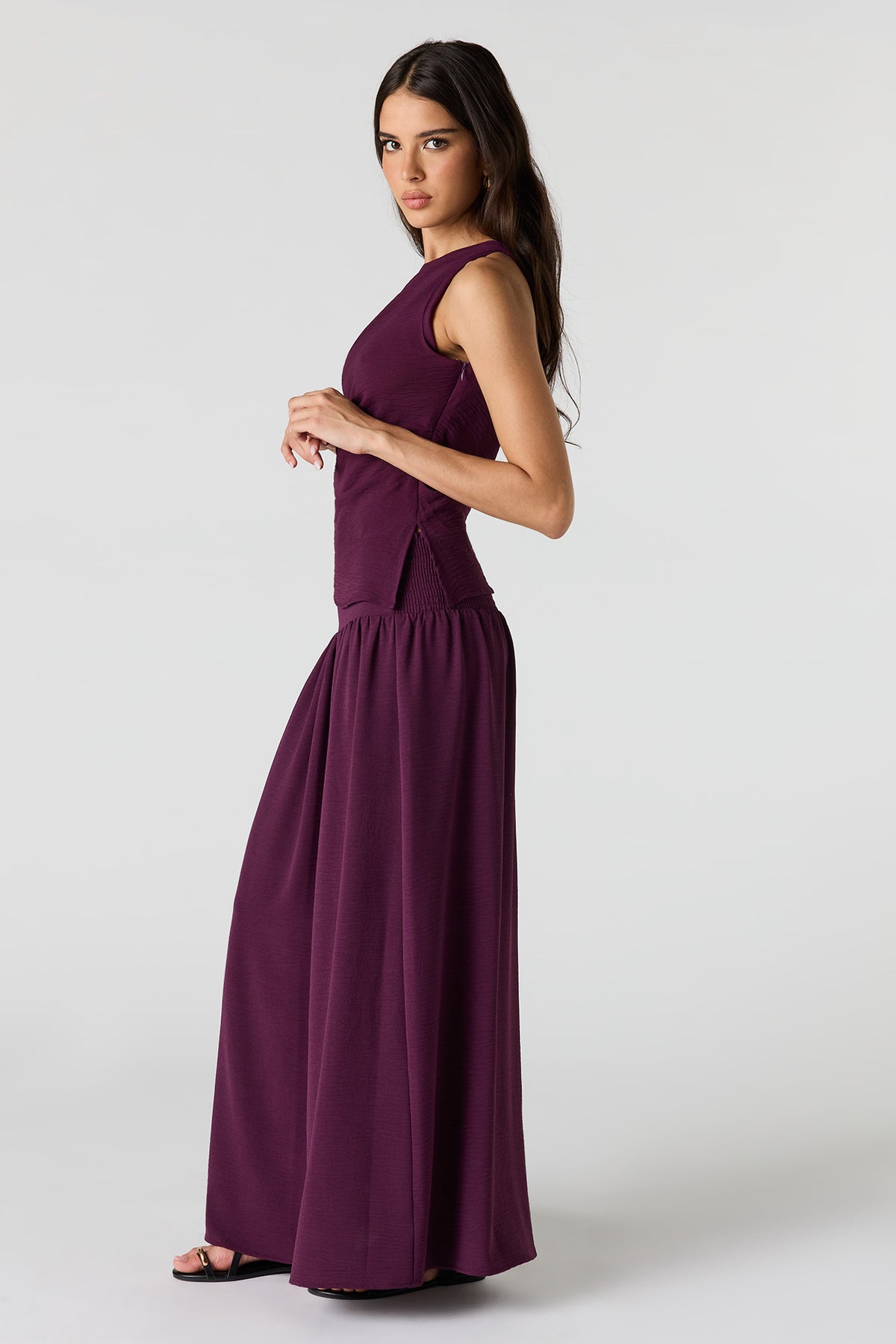 Alt View 2. Maxi Skirt - Eggplant