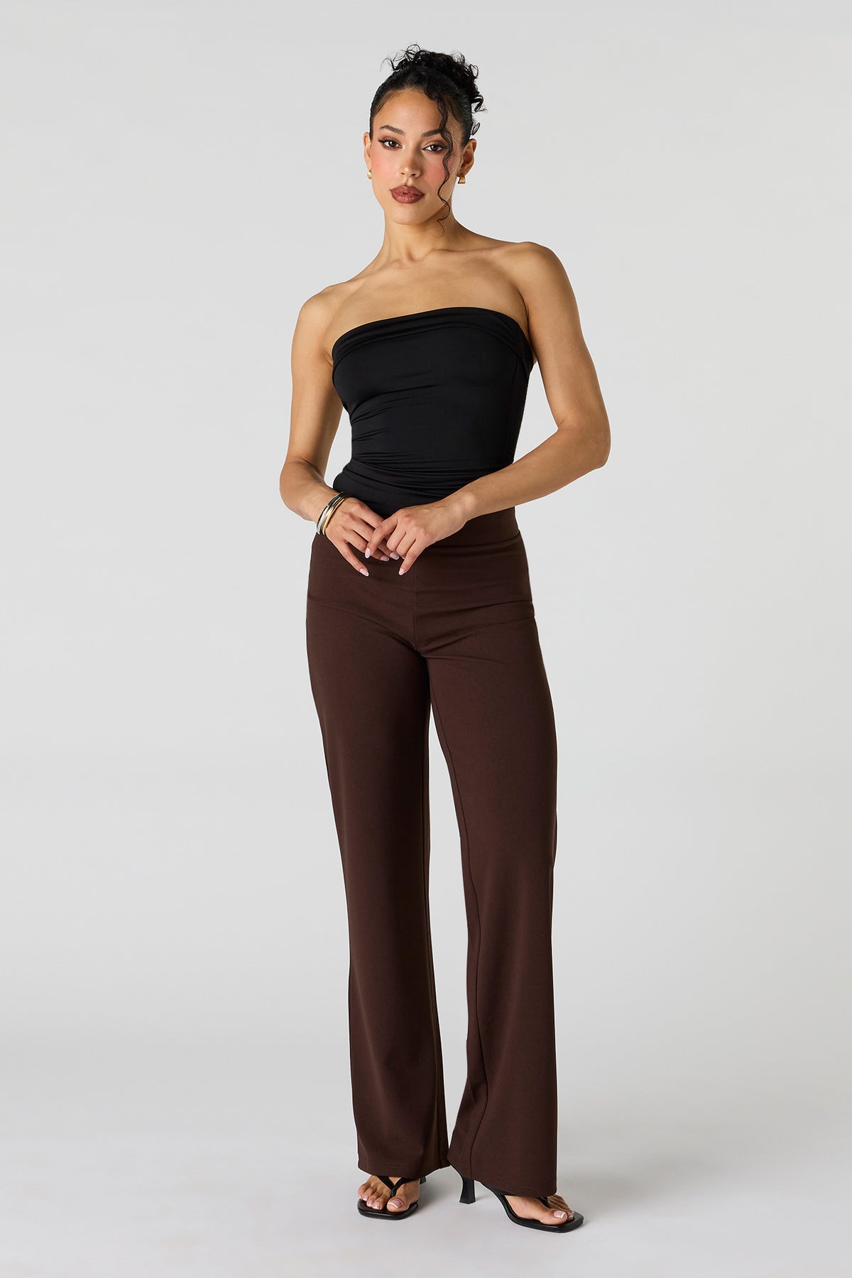 Straight Leg Pant - Brown