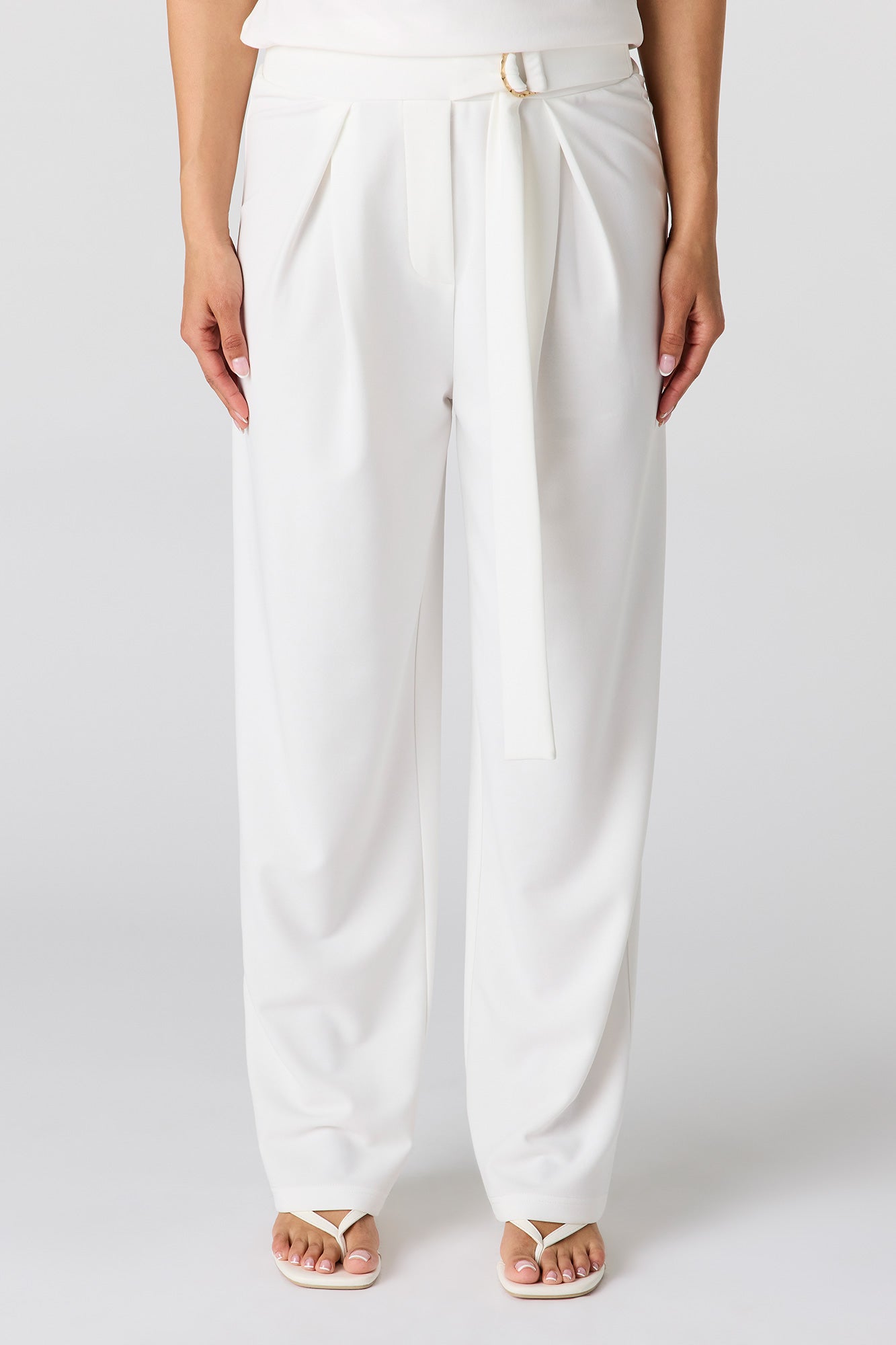 Belted Pleated Wide Leg Pant – Urban Planet