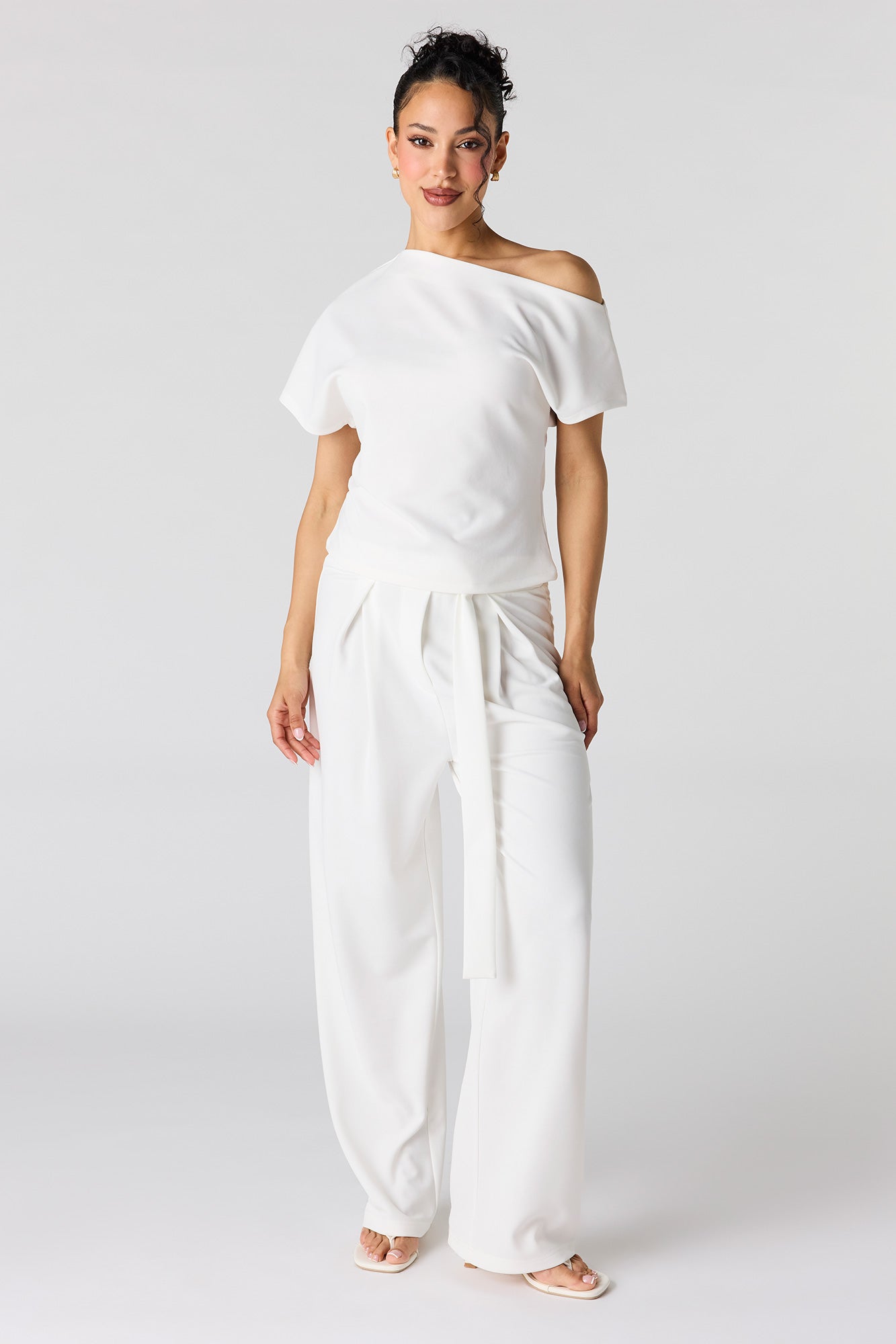 Belted Pleated Wide Leg Pant – Urban Planet