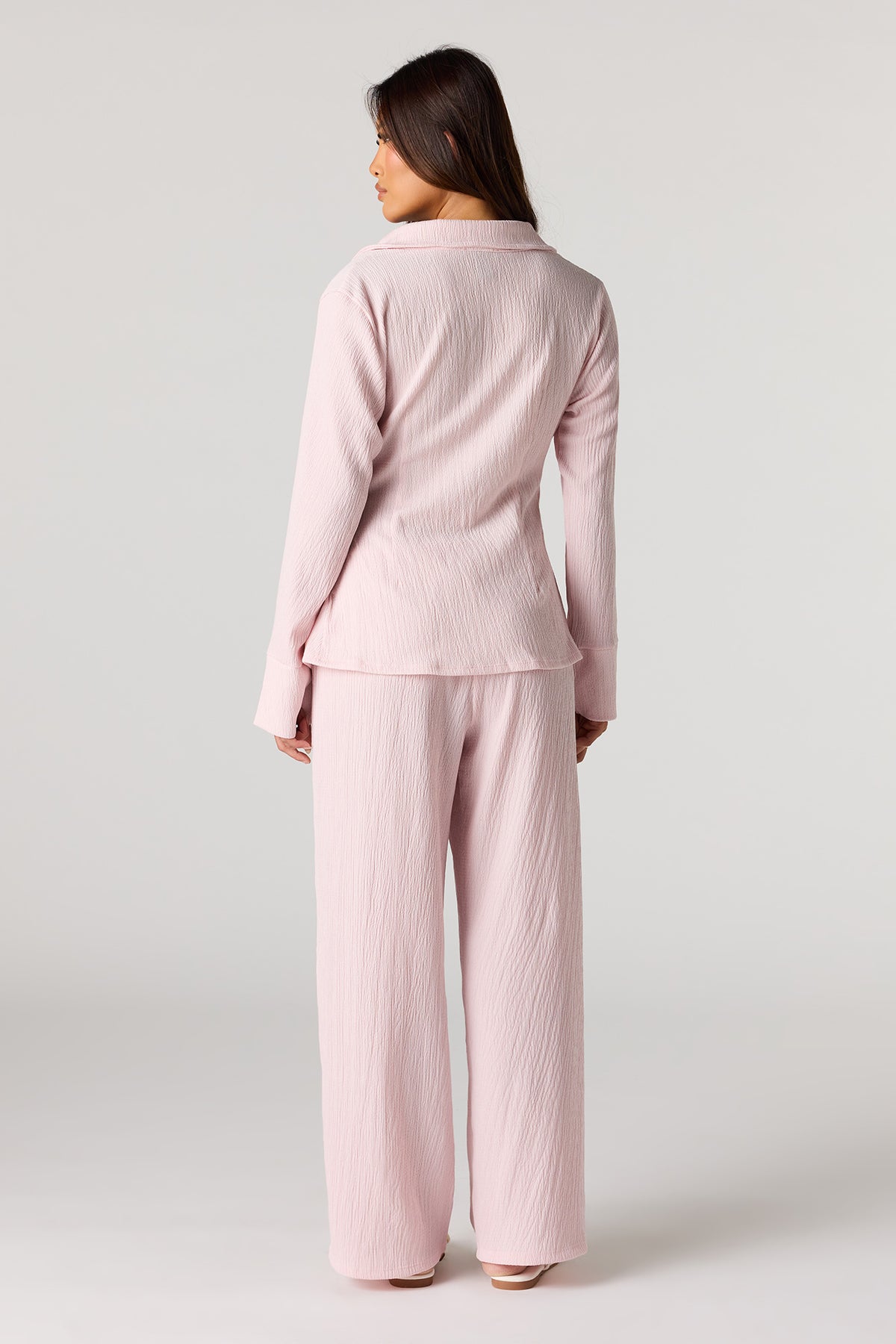 Alt View 3. Textured Wide Leg Pant - Lilac
