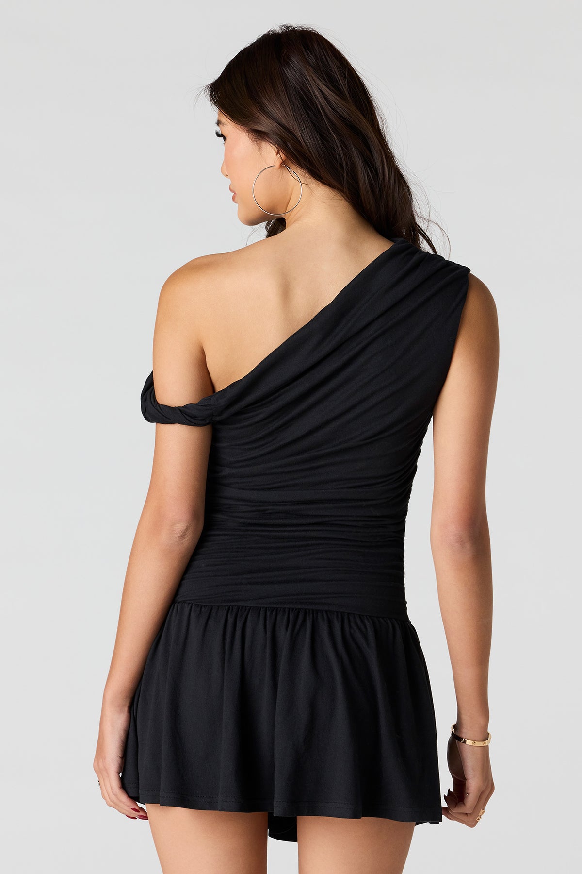 Alt View 2. Off-Shoulder Eyelet Romper Dress - Black