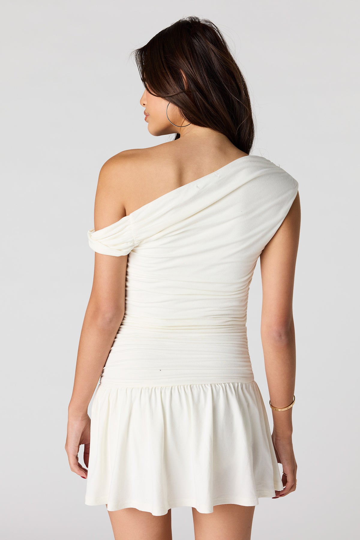 Alt View 2. Off-Shoulder Eyelet Romper Dress - White