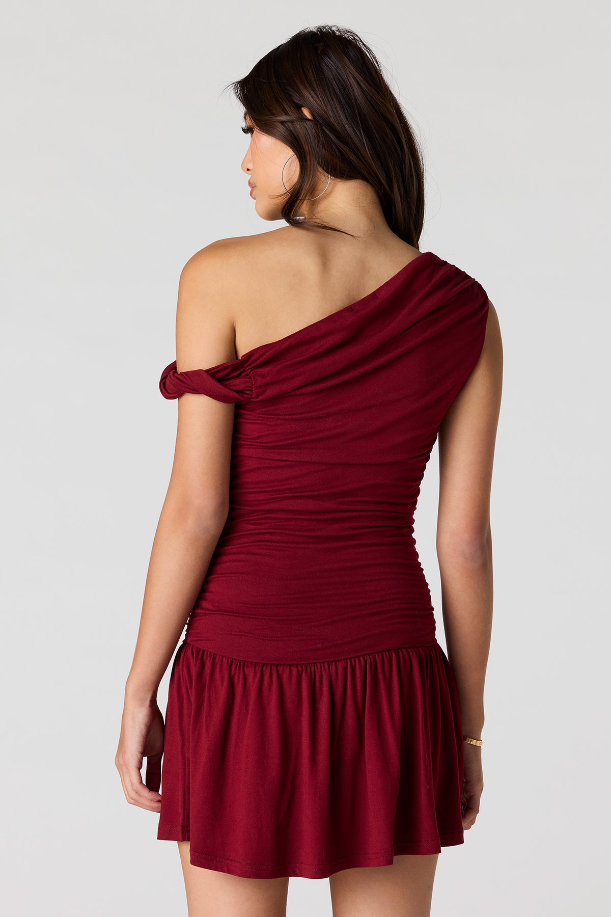 Alt View 2. Off-Shoulder Eyelet Romper Dress - Wine