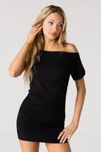 Off Shoulder Knit Mini Dress