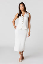 Knit Midi Pencil Skirt