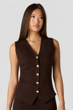 Knit Button Front Vest