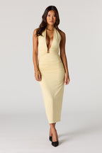 Contour Plunge Halter Midi Dress