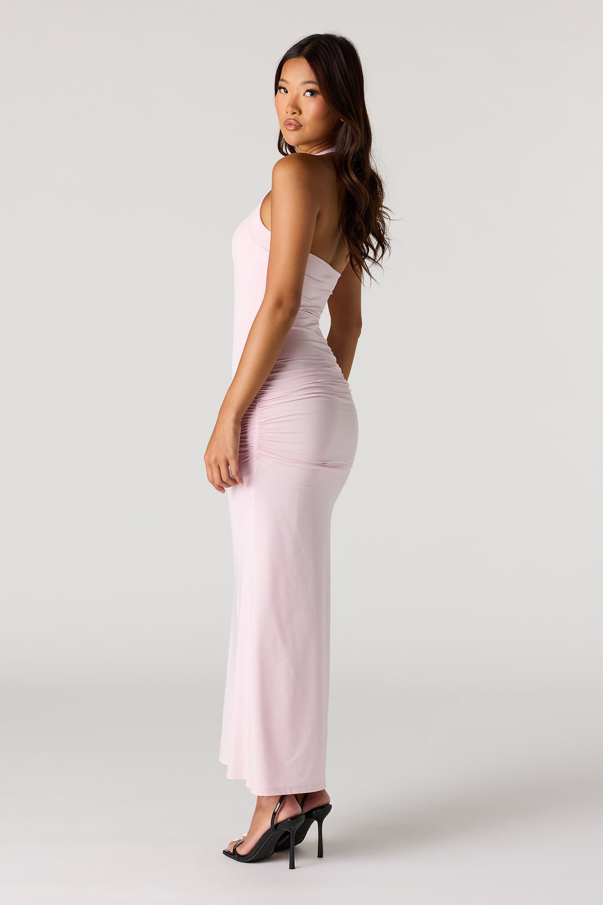 Alt View 2. Ruched Halter Maxi Dress - Lilac