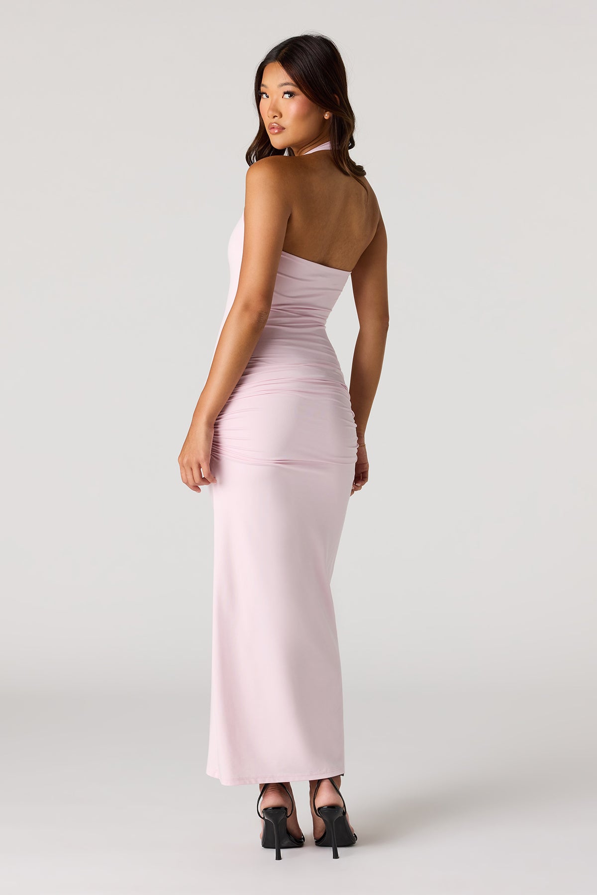 Alt View 3. Ruched Halter Maxi Dress - Lilac