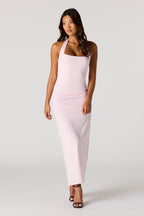 Ruched Halter Maxi Dress