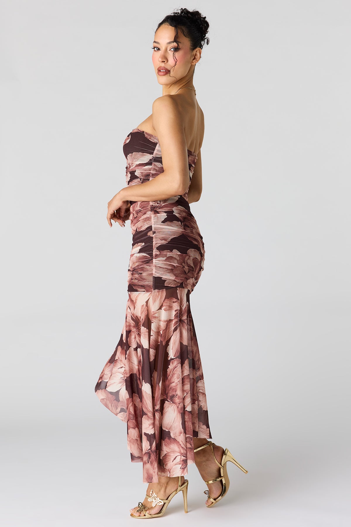 Ruched Mesh Drop Waist Tube Dress – Urban Planet