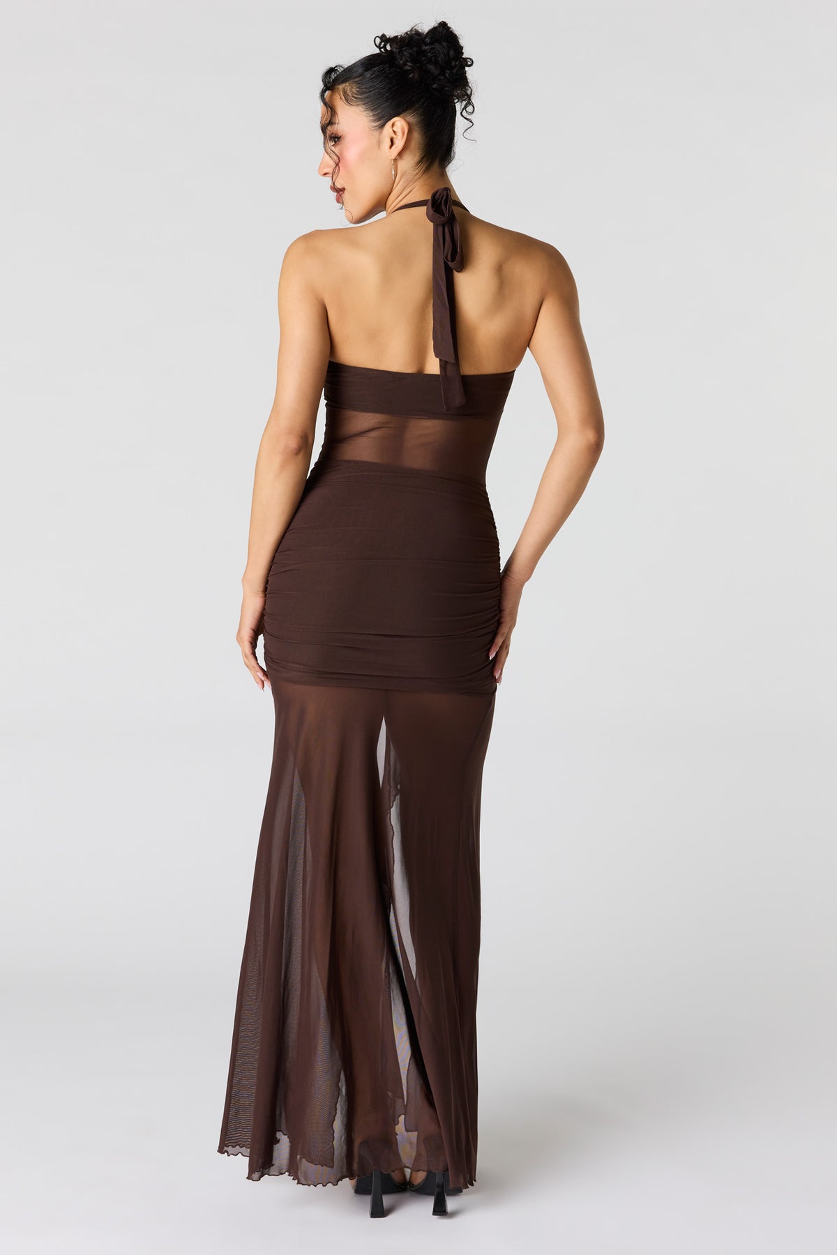 Vue alternative 3. Robe bain-de-soleil maxi volantée ruchée en filet