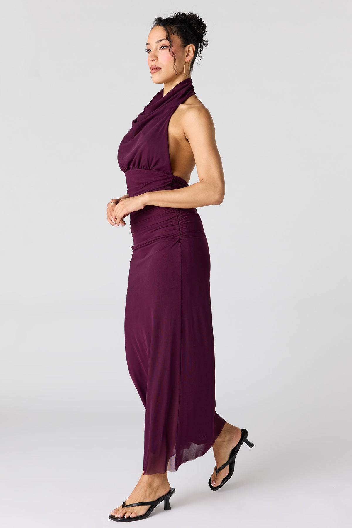 Vue alternative 2. Robe bain-de-soleil maxi en filet à col châle