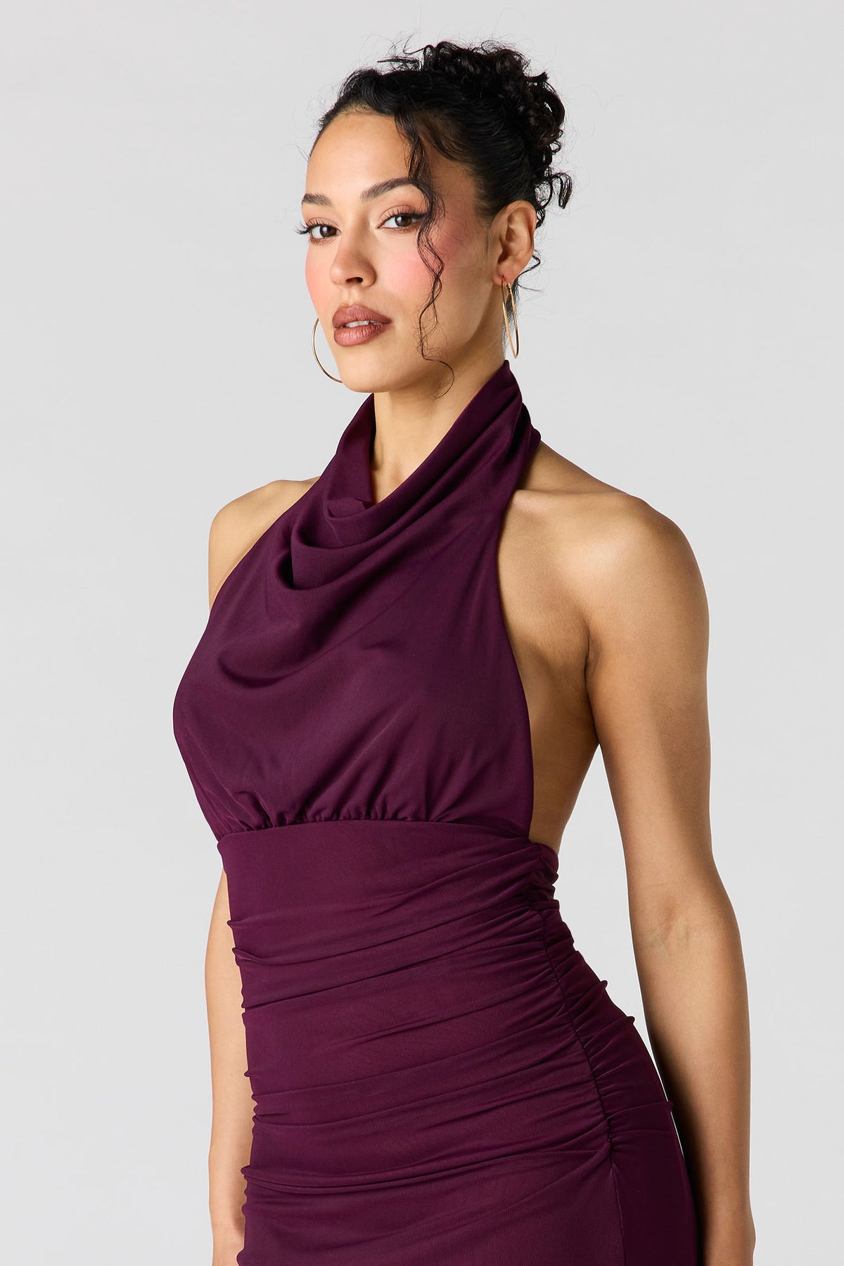 Vue alternative 4. Robe bain-de-soleil maxi en filet à col châle