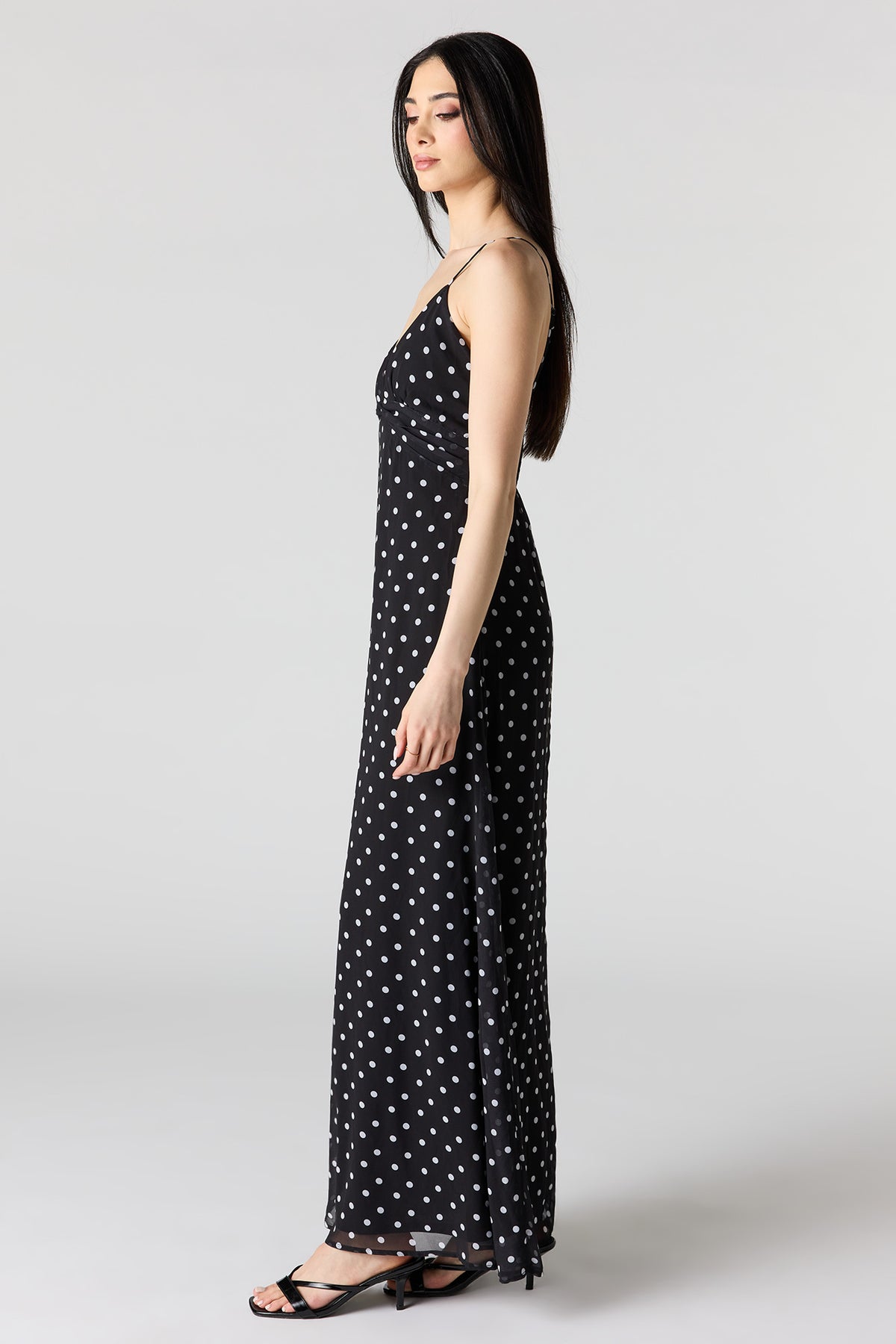 Alt View 2. Chiffon V-Neck Maxi Dress - Black