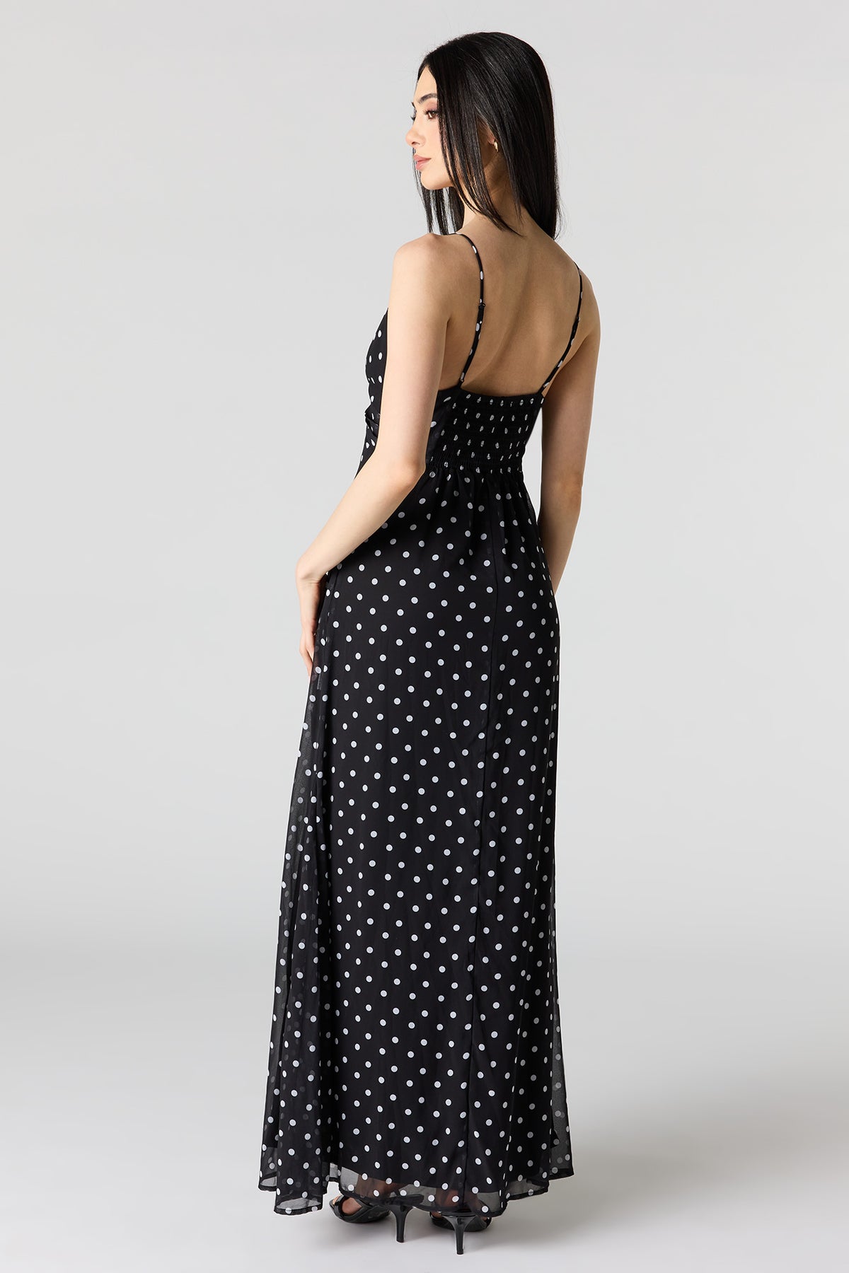 Alt View 3. Chiffon V-Neck Maxi Dress - Black