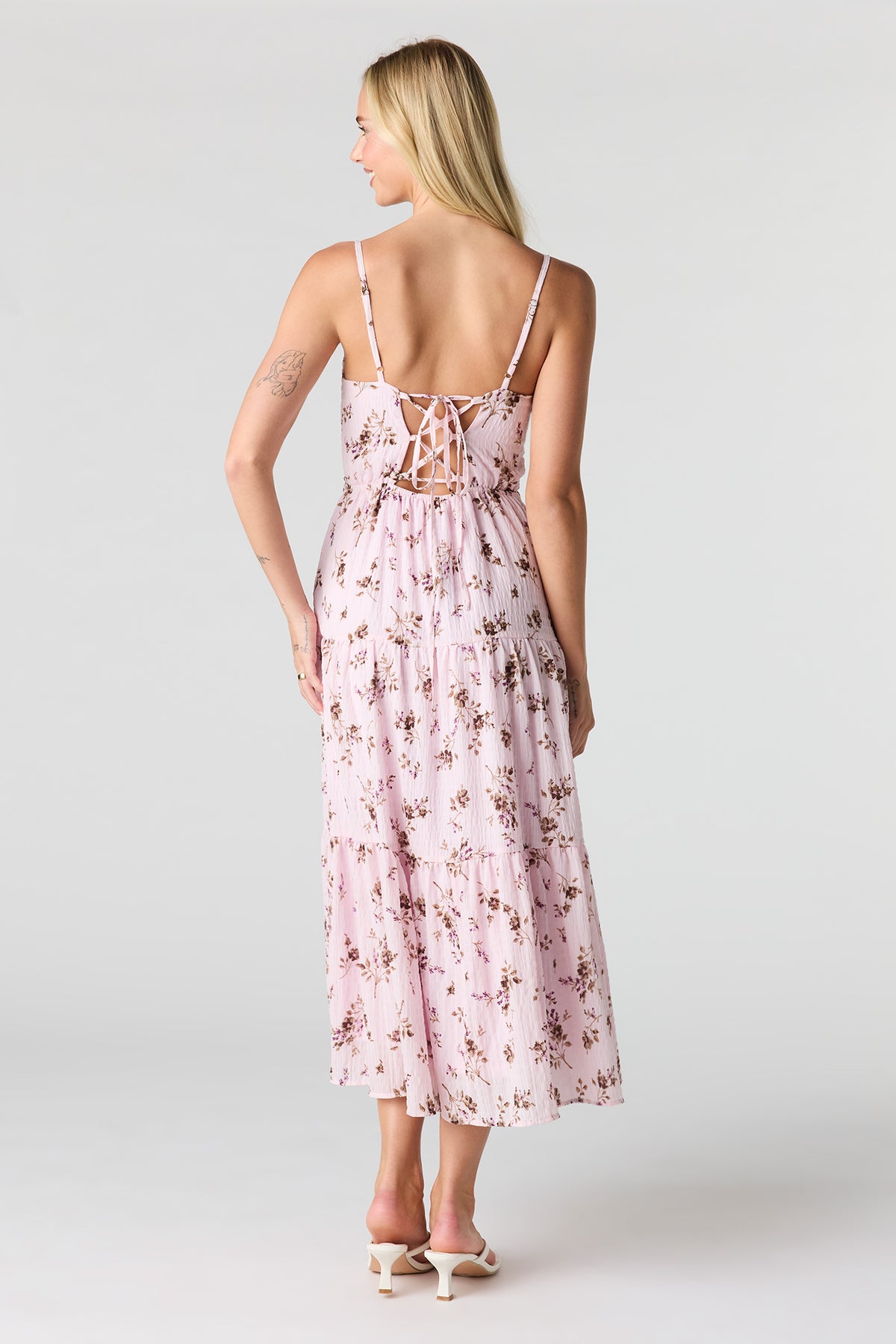 Alt View 3. Textured Sweetheart Midi Dress - Lilac
