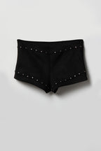 Suede Studded Micro Mini Short
