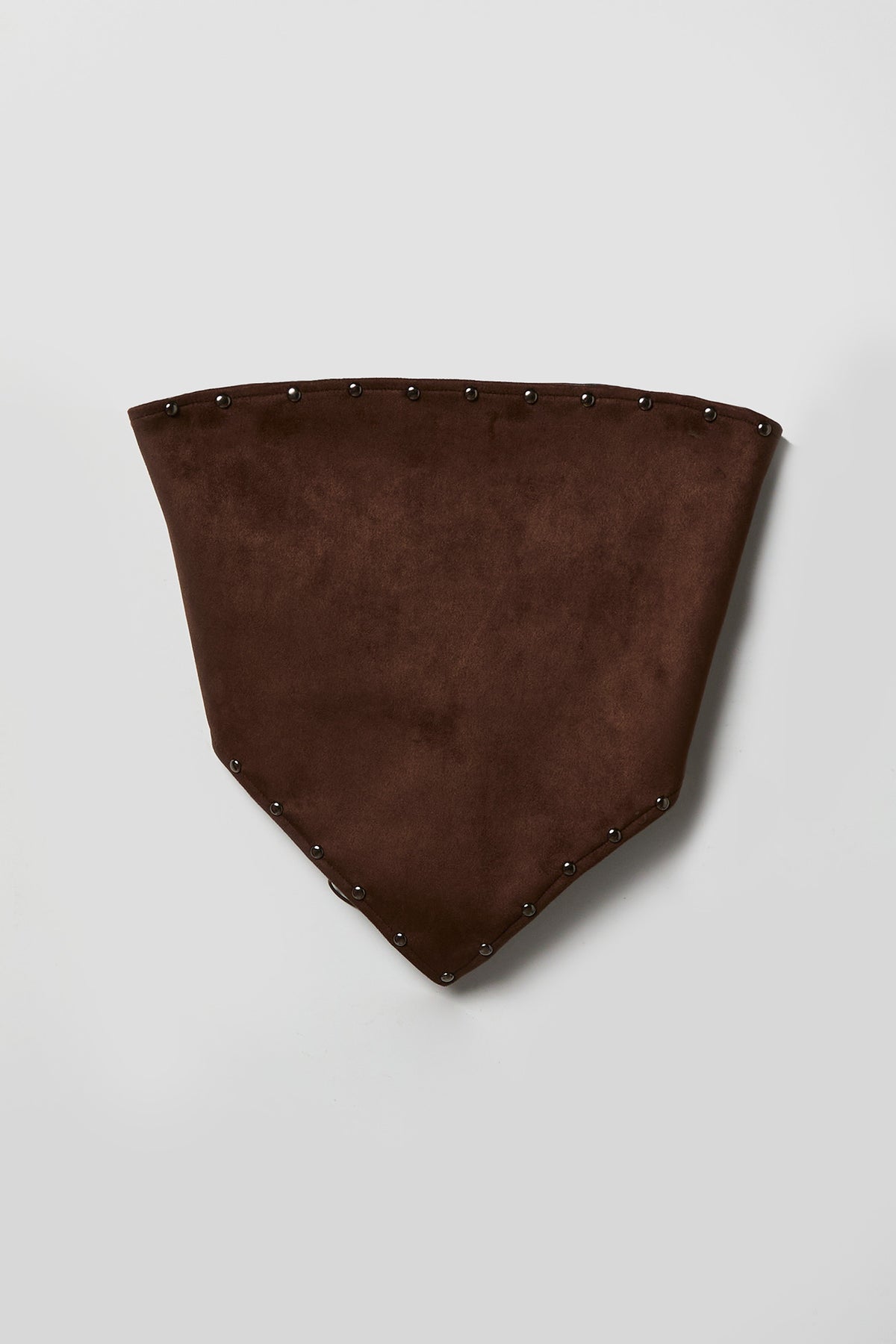 Suede Studded Tube Top - Brown