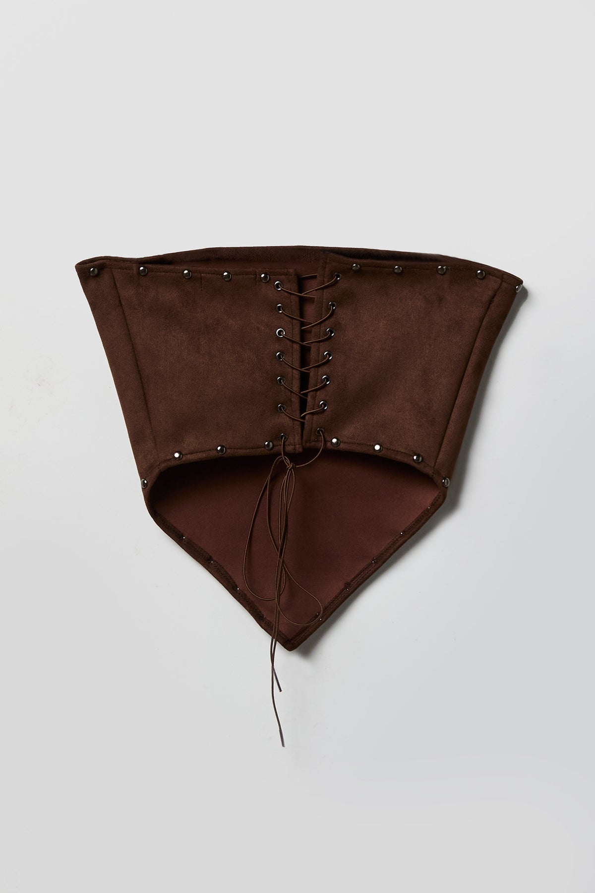 Alt View 2. Suede Studded Tube Top - Brown