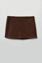 Suede Studded Halter Mini Skort