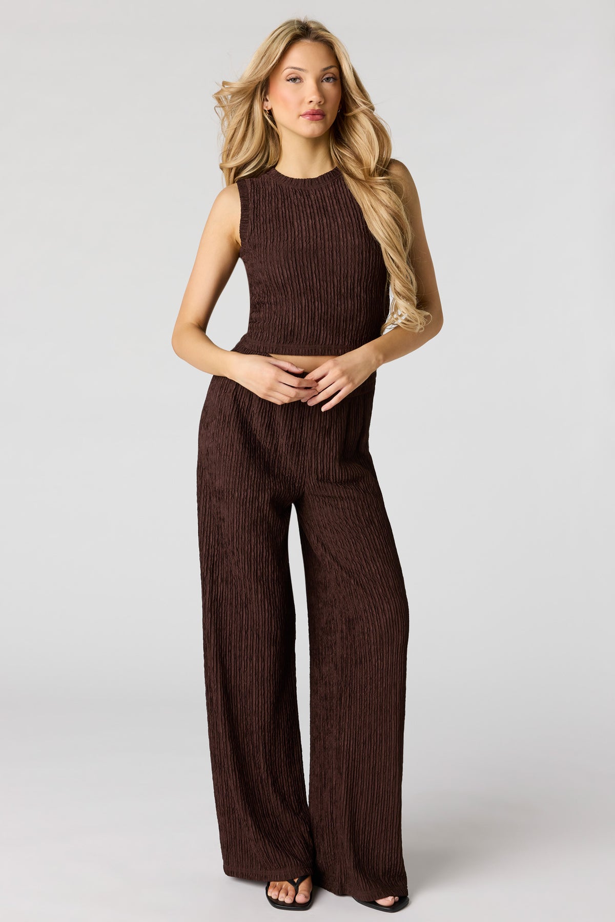 Alt View 3. Textured Tank - Brown