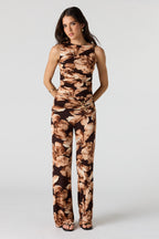 Ruched Waist Wide Leg Pant