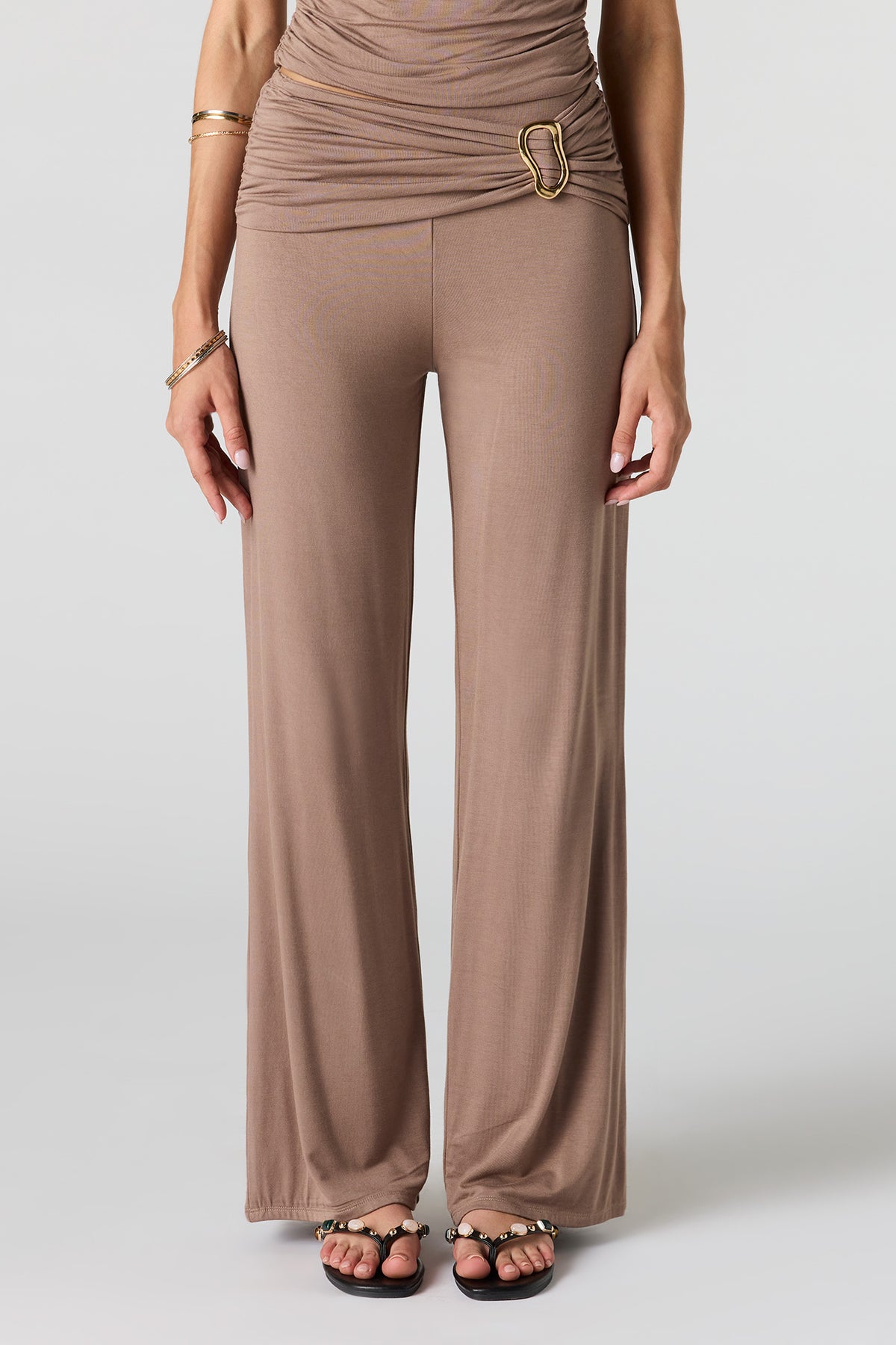 Alt View 11. Ruched Waist Wide Leg Pant - Yellow