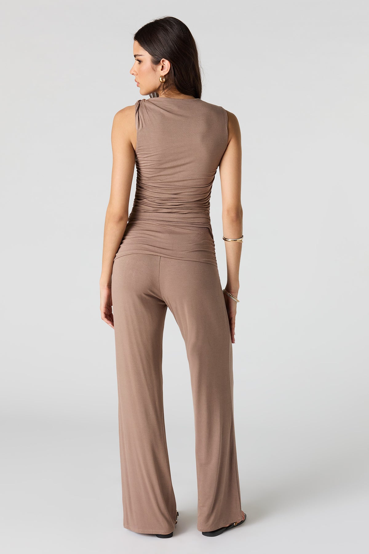 Alt View 12. Ruched Waist Wide Leg Pant - Yellow