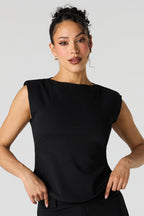 High Neck Cap Sleeve Top