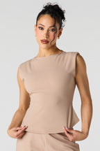 High Neck Cap Sleeve Top